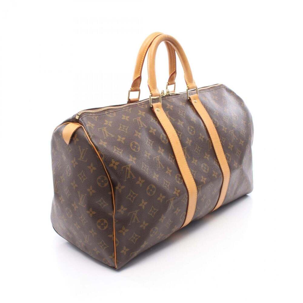 LOUIS VUITTON Brown Monogram Leather Keepall 45 Boston Bag - Picture 2 of 11